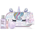 Baylis & Harding Beauticology Unicorn sprchový krém 60 ml + šumivá koule do koupele 45 g + balzám na rty 5 g + školní penál, kosmetická sada pro děti
