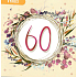 Nekupto přání Výročí 60 let 150 x 150 mm Oranžové s květinami