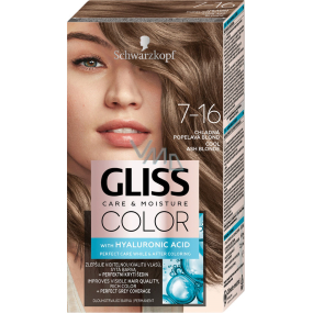 Schwarzkopf Gliss Color barva na vlasy 7-16 Chladná popelavá blond 2 x 60 ml