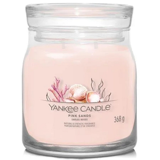 Yankee Candle Pink Sands - Růžové písky vonná svíčka Signature střední sklo 2 knoty 368 g