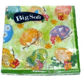 Big Soft Papírové ubrousky 2 vrstvé 33 x 33 cm 20 kusů Velikonočví zelené vajíčka