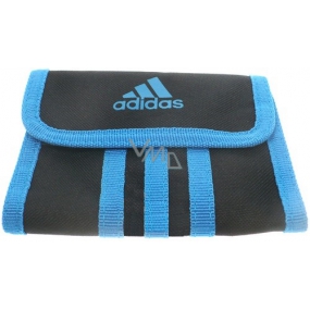 Adidas peněženka černá, modré pruhy 13 x 10 cm 1 kus
