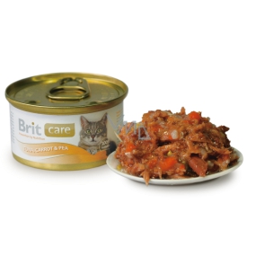 Brit Care Tuňák, mrkev + hrášek pro všechny kočky 80 g