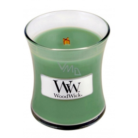 WoodWick White Willow Moss - Vrba a Mech vonná svíčka s dřevěným knotem a víčkem sklo malá 85 g