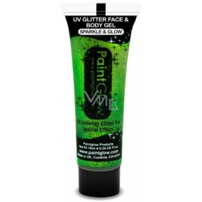 Diva & Nice Chunky Sparkle & Glow UV Glitter ozdobný gel na tělo a obličej Mint Green - zelený 10 ml