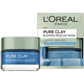 Loreal Paris Pure Clay Blemish Rescue Mask pleťová maska proti černým tečkám 50 ml