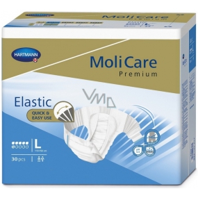 MoliCare Premium Elastic L 110-150 cm 6 kapek zalepovací plenkové kalhotky pro střední až těžký stupeň inkontinence 30 kusů