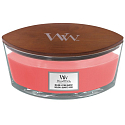 WoodWick Melon & Pink Quartz - Meloun a růžový křemen vonná svíčka s dřevěným širokým knotem a víčkem sklo loď 453 g