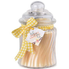 Emocio Sweet Vanilla - Sladká vanilka vonná svíčka sklo se skleněným víčkem 76 x 125 mm 485 g