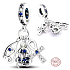 Charm Sterlingové stříbro 925 Egypt - starověké symboly, ochranný amulet, 3v1, přívěsek na náramek cestování