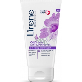 Lirene Oily Skin With Imperfection 3v1 hloubkově čisticí gel pro mastnou pleť 150 ml
