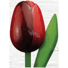 Bohemia Gifts Dřevěný tulipán tmavě červený 20 cm