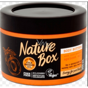 Nature Box Meruňka Vitamínový antioxidant tělové máslo pro pocit intenzivního obnovení pokožky se 100% za studena lisovaným olejem, vhodné pro vegany 200 ml