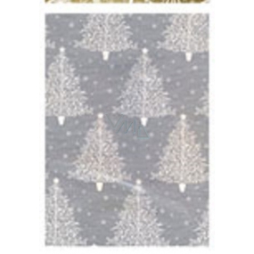 Ditipo Dárkový balicí papír 70 x 200 cm Vánoční Luxusní - stříbrný bílé stromky