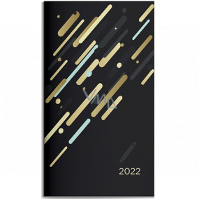 Albi Diář 2022 Kapesní čtrnáctidenní Černý 15,5 x 8,5 x 0,5 cm