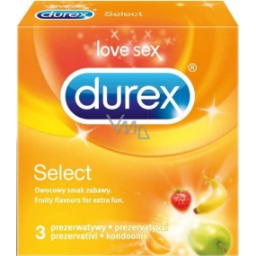 Durex Select kondom barevné s příchutí nominální šířka: 56 mm 3 kusy