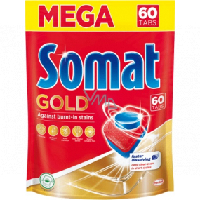 Somat Gold 12 Action tablety do myčky, pomáhají odstranit i odolné nečistoty bez předmytí 60 tablet