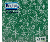 Regina Papírové ubrousky 1 vrstvé 33 x 33 cm 20 kusů Vánoční zelené bílé vločky