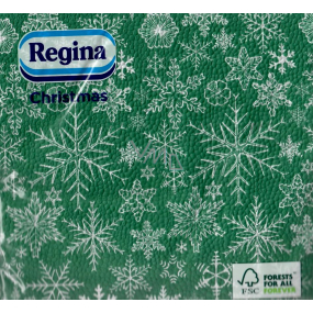 Regina Papírové ubrousky 1 vrstvé 33 x 33 cm 20 kusů Vánoční zelené bílé vločky