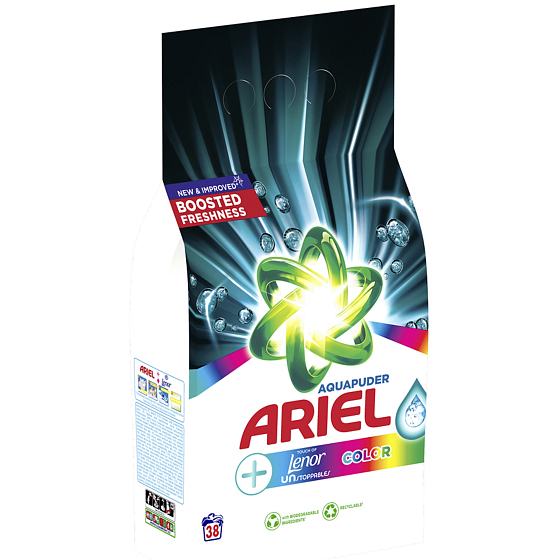 Ariel Aquapuder Touch of Lenor Color prací prášek na barevné prádlo 38 dávek 2,47 kg