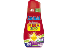 Somat All in 1 Lemon & Lime gel do myčky pro účinné čištění a zářivý lesk 80 dávek 2 x 720 ml, duopack