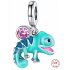 Charm Sterlingové stříbro 925 Chameleon, mění barvu na teplo, se zirkonem 2v1, přívěsek na náramek zvíře
