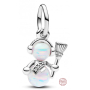 Charm Sterlingové stříbro 925 Opaleskující sněhulák, přívěsek na náramek zima