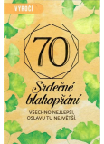 Nekupto Přání k narozeninám 70 Srdečné blahopřání 115 x 170 mm