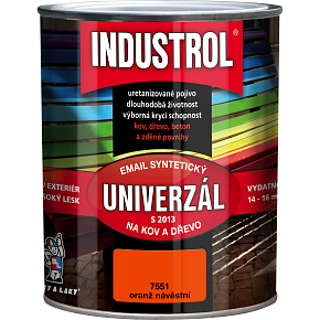 Industrol S2013 univerzál lesk vrchní barva na kov a dřevo, 7551 oranžová, 750 ml Industrol S2013 univerzál lesk vrchní barva na kov a dřevo, 7551 oranžová, 750 ml