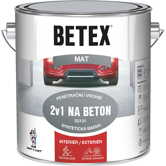 Betex S2131 2v1 základní i vrchní barva na beton 0110 šedá, 2 kg