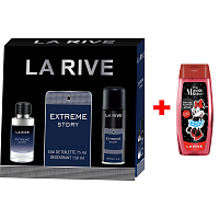 LA RIVE EXTREME STORY toaletní voda 75 ml + deodorant sprej 150 ml, dárková sada pro muže + Sprchový gel La Rive 2v1 Minie 250 ml NAVÍC
