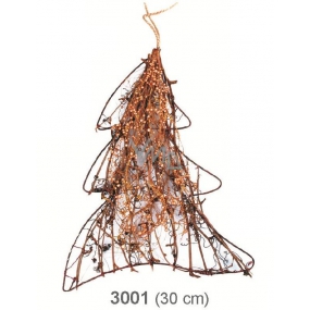 Stromek proutěný s perličkami na zavěšení 30 cm