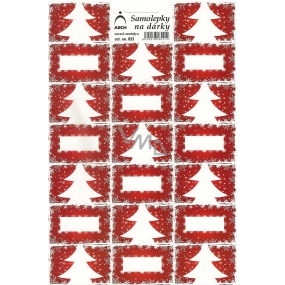 Arch Stromeček červený vánoční samolepky na dárky 20 etiket 1 arch