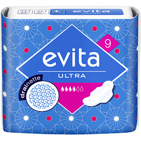 Evita Ultra Drainette, dámské vložky, 9 ks