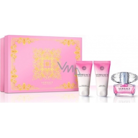 Versace Bright Crystal toaletní voda pro ženy 50 ml + tělové mléko 50 ml + sprchový gel 50 ml, dárková sada