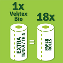 Vektex Utěrka houbová Bio v roli, 100% přírodní 12 kusů