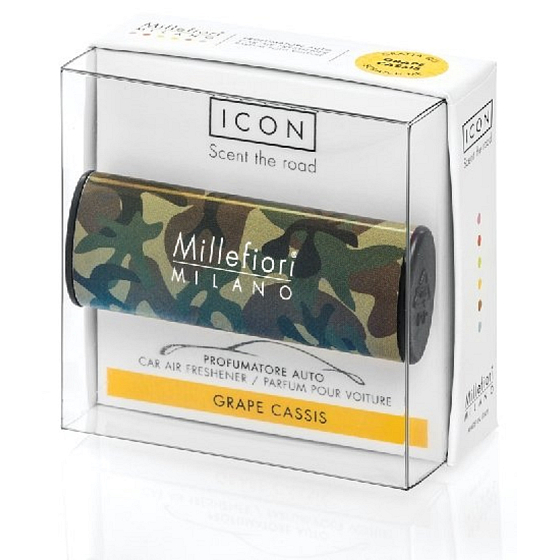 Millefiori Milano Icon Grape Cassis - Hrozny a Černý rybíz vůně do auta Animalier 47 g
