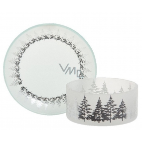 Yankee Candle Winter Trees - Zimní stromy stínítko malé + talíř malý na svíčku malou Classic 7 x 9 cm (stínítko) 12 x 12 cm