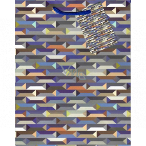 Ditipo Dárková papírová taška 18 x 23 x 10 cm fialová různé obrazce