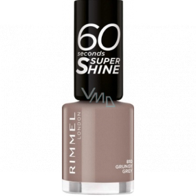 Rimmel London 60 Seconds Super Shine Nail Polish lak na nehty 810 Grungy Grey 8 ml