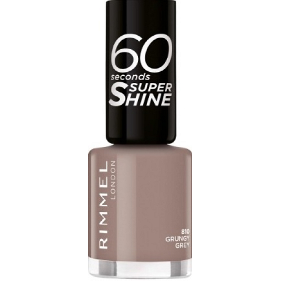 Rimmel London 60 Seconds Super Shine Nail Polish lak na nehty 810 Grungy Grey 8 ml