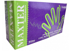 Maxter Rukavice hygienické jednorázové latexové hypoalergenní pudrované, velikost XL, box 100 kusů