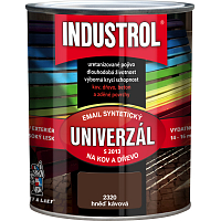 Industrol S2013 univerzál lesk vrchní barva na kov a dřevo, 2320 kávově hnědá, 750 ml
