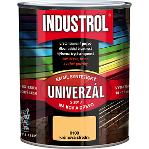 Industrol S2013 univerzál lesk vrchní barva na kov a dřevo, 6100 středně krémová, 750 ml