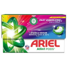 Ariel All in 1 Pods Color gelové kapsle na barevné prádlo 19 kusů