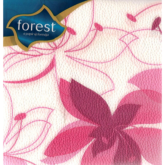 Forest Papírové ubrousky 1 vrstvé 30 x 30 cm 45 kusů Růžový květ