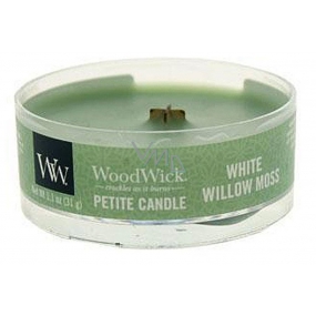 WoodWick White Willow Moss - Vrba a mech vonná svíčka s dřevěným knotem petite 31 g