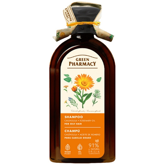 Green Pharmacy Měsíček a Rozmarýnový olej šampon pro normální - mastné vlasy 350 ml