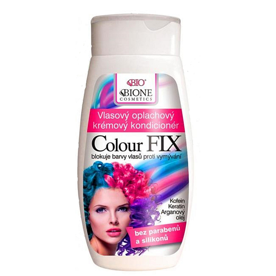 Bione Cosmetics Colour Fix oplachový krémový kondicionér blokuje barvy vlasů proti vymívání 260 ml