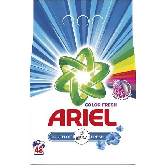 Ariel Fresh Touch of Lenor Color prací prášek na barevné i bílé prádlo 48 dávek 3,6 kg